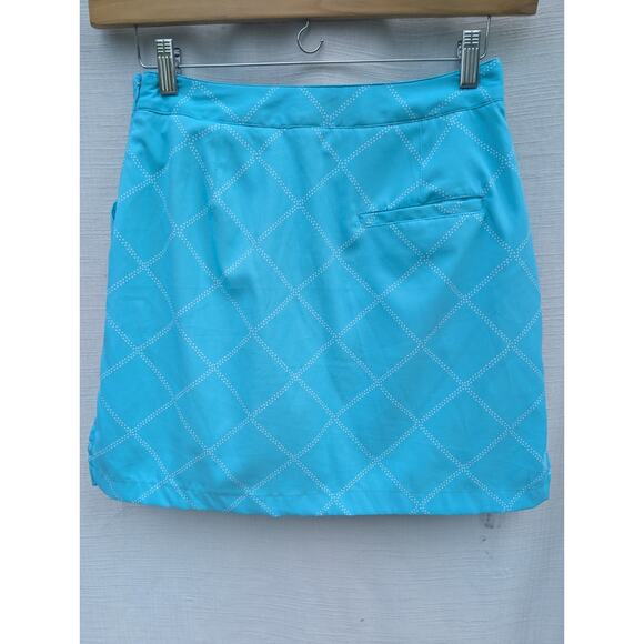 Coral Bay Women's Golf Skirt Skorts Sz 6 Aqua Diamond Pattern Tennis Pickleball - Picture 4 of 6